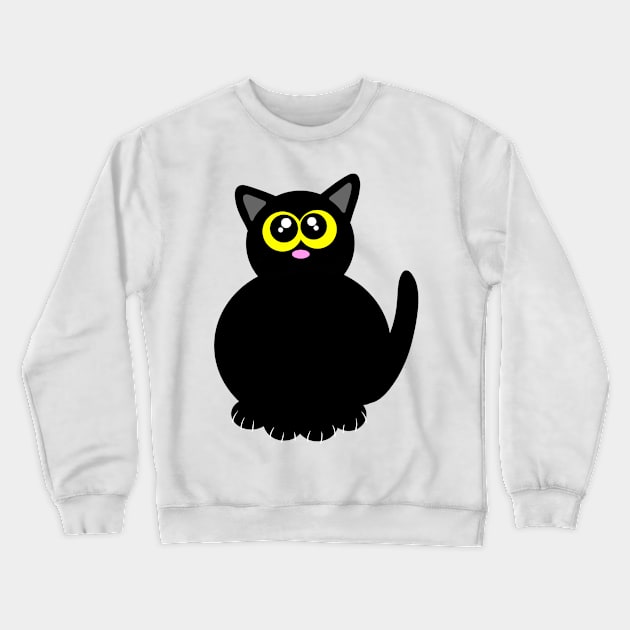 Black kitty Crewneck Sweatshirt by MelanieJeyakkumar